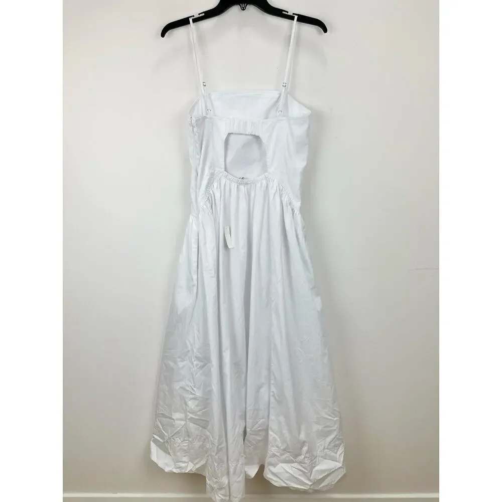 Madewell Poplin Seamed Maxi Dress A Line Minimalist Cotton White US 4 NWT - Picture 8 of 14
